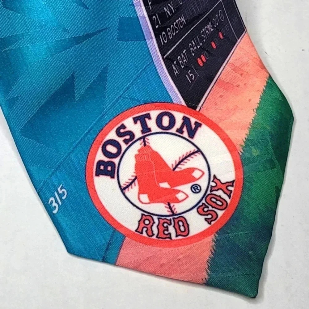RALPH MARLIN BOSTON REDSOCKS Men's Necktie Vintage - Picture 2 of 7